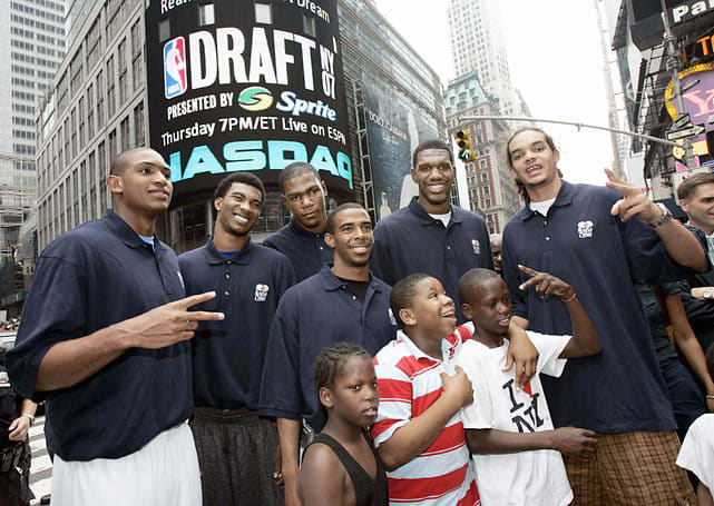 Al Horford, Corey Brewer, Kevin Durant, Michael Conley, Jr., Greg Oden and Joakim Noah